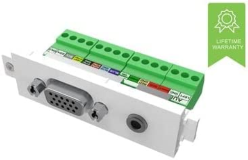 Vision TECHCONNECT V3 MODULE VGA-F AND MINIJACK Female 15-pin D-sub connector for PC output, with a 3.5mm