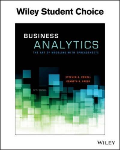 Business Analytics: The Art Of Modeling With Spreadsheets