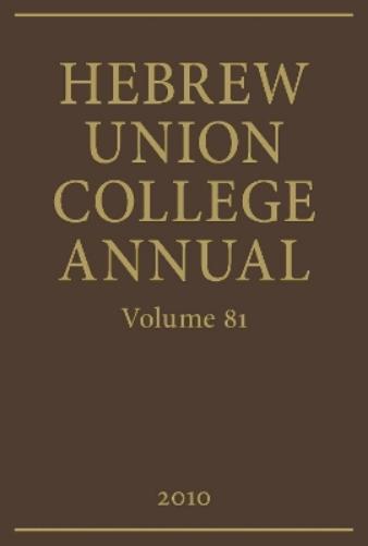 Hebrew Union College Annual Volume 81