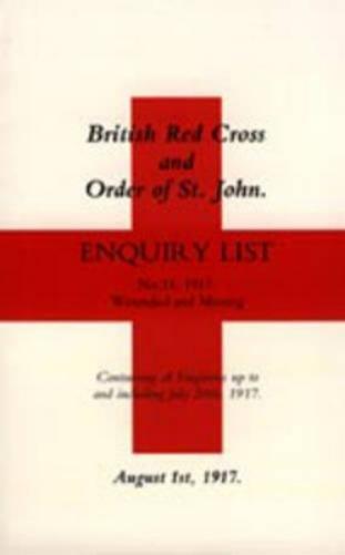 British Red Cross and Order of St John Enquiry List (No 14) 1917