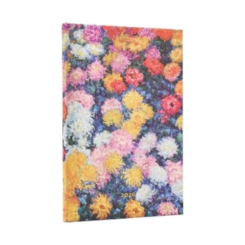 2026 Monet's Chrysanthemums Maxi 12-month Horizontal Hardcover Flexi Dayplanner 2026 (Elastic Band Closure)