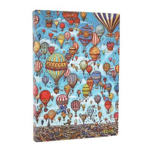 2026 Balloon Festival (Pierre the Maze Detective) Midi 12-month Day-at-a-Time Softcover Flexi Dayplanner 2026 (Elastic Band Closure)