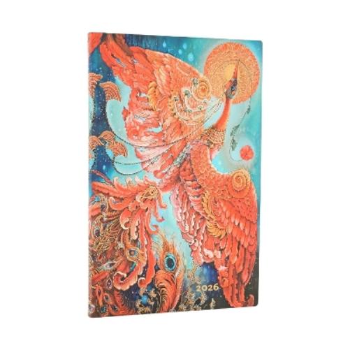 2026 Firebird (Birds of Happiness) Maxi 12-month Horizontal Softcover Flexi Dayplanner 2026 (Elastic Band Closure)