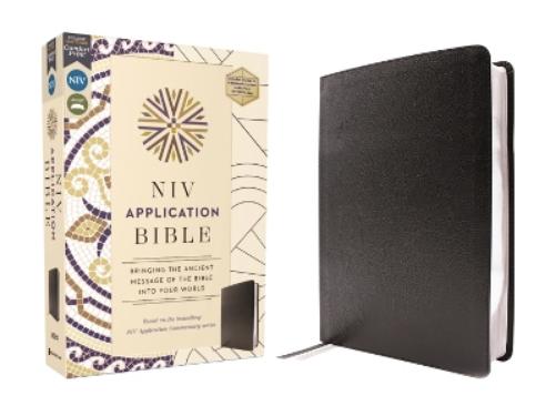 NIV Application Bible, European Bonded Leather, Black, Red Letter, Comfort Print