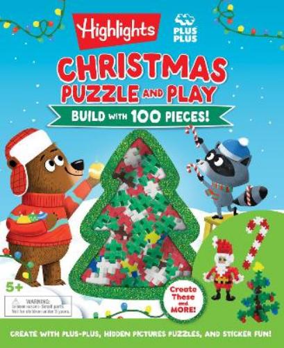 Christmas Puzzle and Play: Build with 100 Pieces!: Build, Puzzle, Play With 100 Pieces! (Highlights & Plus-Plus Activity Book and Blocks Set