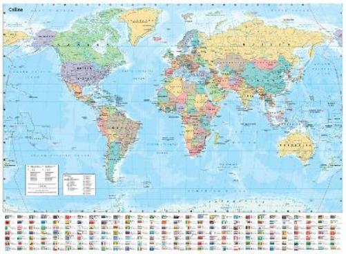 Collins Large World Wall Laminated Map (70 x 91.5 cm)