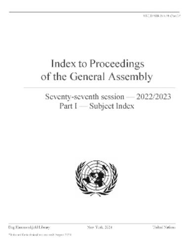 Index to Proceedings of the General Assembly 2022/2023