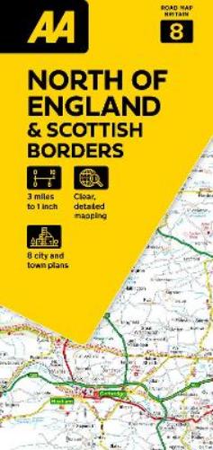 AA Road Map North of England & Scottish Borders