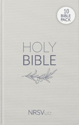 NRSVue Holy Bible, Pale Grey Hardback, Olive Illustration, British Text, NRSVue New Revised Standard Version Updated Edition, Hardback, Personal size - Pack of 10