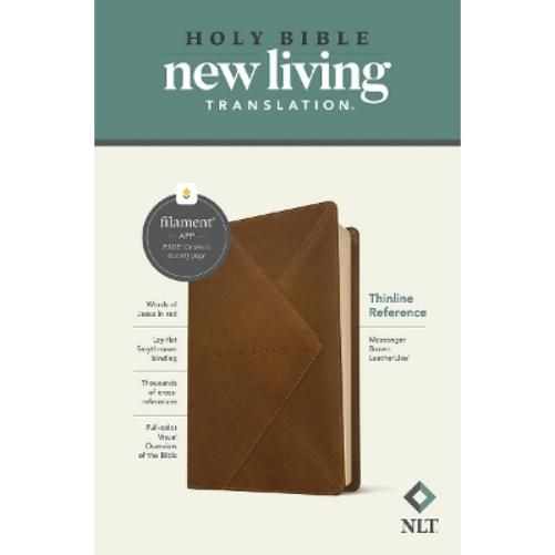 NLT Thinline Reference Bible, Filament Enabled (Leatherlike, Messenger Brown, Red Letter)