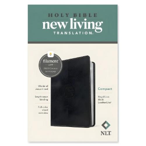 NLT Compact Bible, Filament-Enabled Edition (Leatherlike, Regal Lion Black, Red Letter)