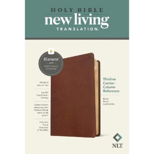 NLT Thinline Center-Column Reference Bible, Filament-Enabled Edition (Leatherlike, Rustic Brown, Red Letter)
