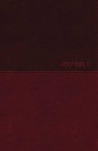 NKJV, Value Thinline Bible, Large Print, Burgundy Leathersoft, Red Letter, Comfort Print