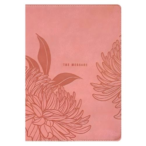 The Message Deluxe Gift Bible, Large Print (Leather-Look, Dusty Pink Floral)