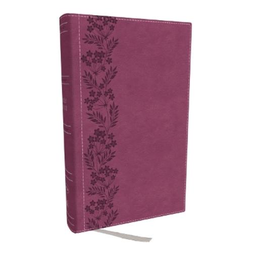 NKJV Personal Size Large Print Bible with 43,000 Cross References, Pink Leathersoft, Red Letter, Comfort Print (Thumb Indexed)