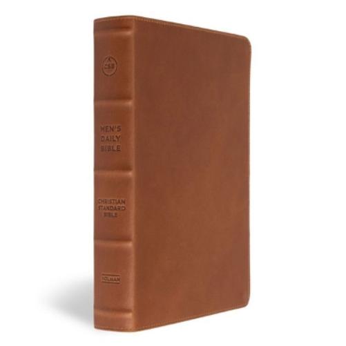 CSB Men's Daily Bible, Brown Genuine Leather, Indexed