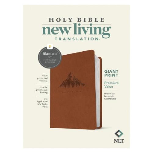 NLT Giant Print Premium Value Bible, Filament Enabled (Leatherlike, British Tan Mountain)