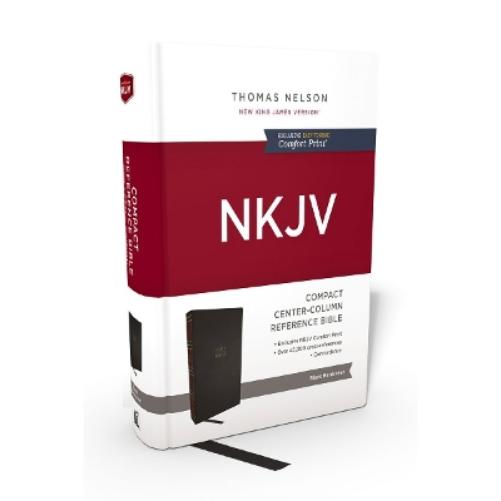 NKJV, Compact Center-Column Reference Bible, Hardcover, Red Letter, Comfort Print