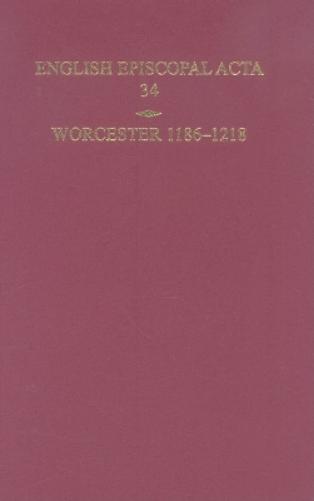 English Episcopal Acta 34, Worcester 1186-1218