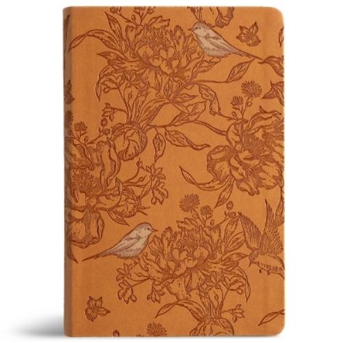 CSB Large Print Personal Size Reference Bible, Optimal Type, Digital Study Edition, Brown Floral Leathertouch