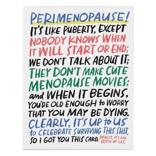 6-Pack Em & Friends It's Like Puberty Perimenopause Support Card