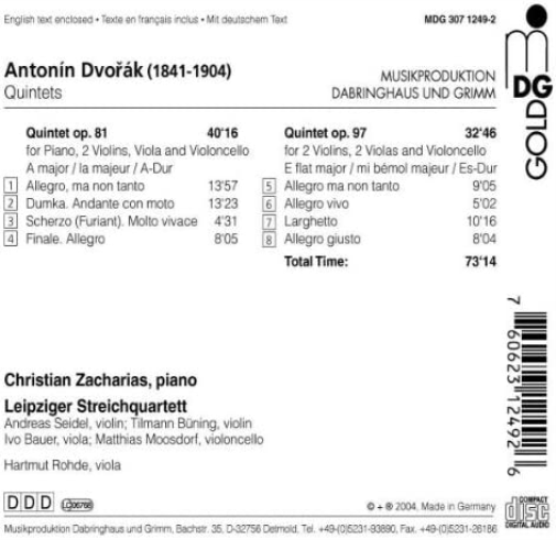 Dvorák: Piano Quintet, Op. 81, String Quintet, Op. 97