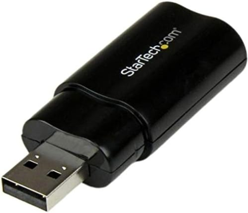 StarTech.com USB Sound Card - 3.5mm Audio Adapter - External Sound Card - Black - External Sound Card (ICUSBAUDIOB