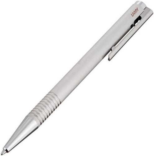 Lamy 1230490 logo brushed 106/206 Set 899 & logo Kugelschreiber 206 – Kuli aus rostfreiem Edelstahl in der Farbe Stahl mit integrierter Clip-Drücker-Einheit... Strichmattiert SET_ Kugelschreiber_Druckbleistift_Etui Bundle mit Kugelschreiber