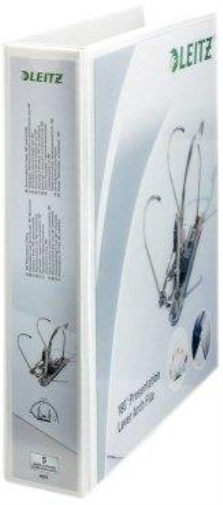 20er Maxi Sparpack Leitz 42250001 Präsentations-Ordner (A4 Überbreite, Rückenbreite 8 cm, zwei Außentaschen, graupappe, mit PP-Folienüberzug) weiß (20