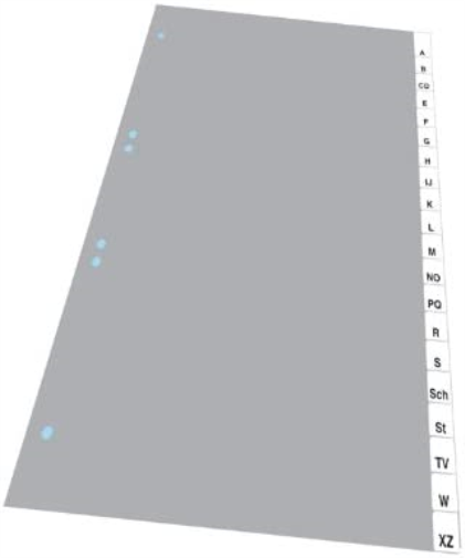 Durable 640110 Polypropylene A-Z Index File with 20 Pre-Inserted Printed Inserts for A4 Sheets - Grey