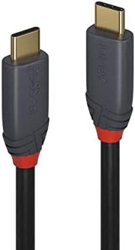 LINDY USB 3.2 Type C Cable, 5A PD, Anthra Line Black