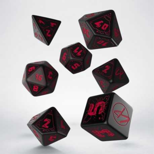 Q WORKSHOP Cyberpunk Red Essential Dice Set (Red RPG