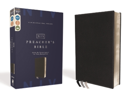 NIV, Preacher's Bible, Verse-by-Verse Format, Leathersoft, Black, Line Matched, Comfort Print