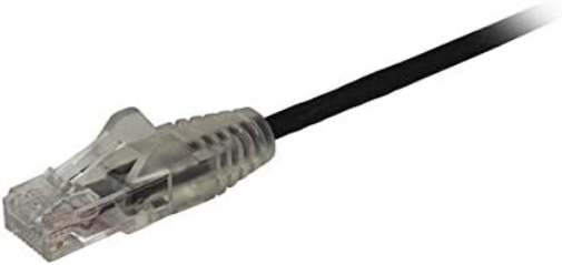 2.5 m CAT6 Cable - Slim CAT6 Patch Cord - Black - Snagless RJ45 Connectors - Gigabit Ethernet Cable - 28 AWG (N6PAT250CMBKS