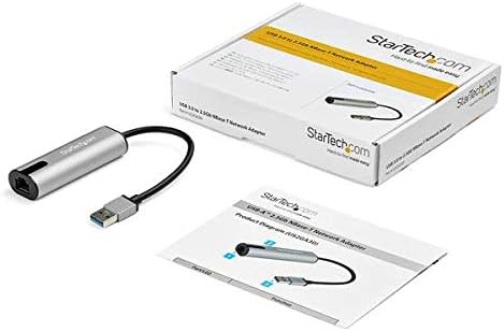 StarTech.com 2.5GbE USB A to Ethernet Adapter - NBASE-T NIC - USB 3.0 Type A 2.5 GbE /1 GbE Multi Speed Gigabit Network - USB 3.1 Laptop to RJ45/LAN - Lenovo X1 Carbon, HP EliteBook/ZBook (US2GA30