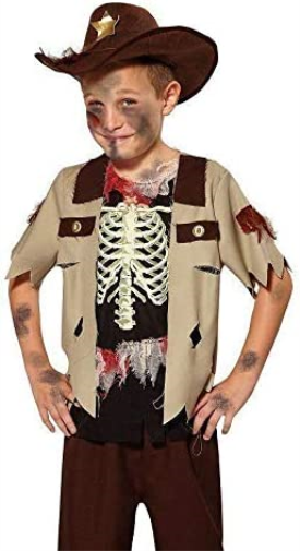 Bristol Novelty Skeleton Sheriff Costume (L) Childs Age 7 - 9 Years