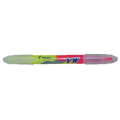 Pilot Begreen Recycled VW Spotliter Double Ended Highlighter 3.6 mm Tip - Yellow/Pink, Box of 10