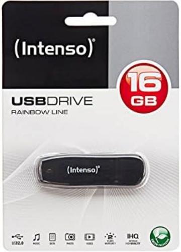 Intenso 3502470 16GB Rainbow USB 2.0 Flash Drive - Transparent