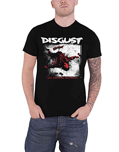 DISGUST - JUST ANOTHER WAR CRIME BLACK T-Shirt, Front & Back Print Large - JUST ANOTHER WAR CRIME