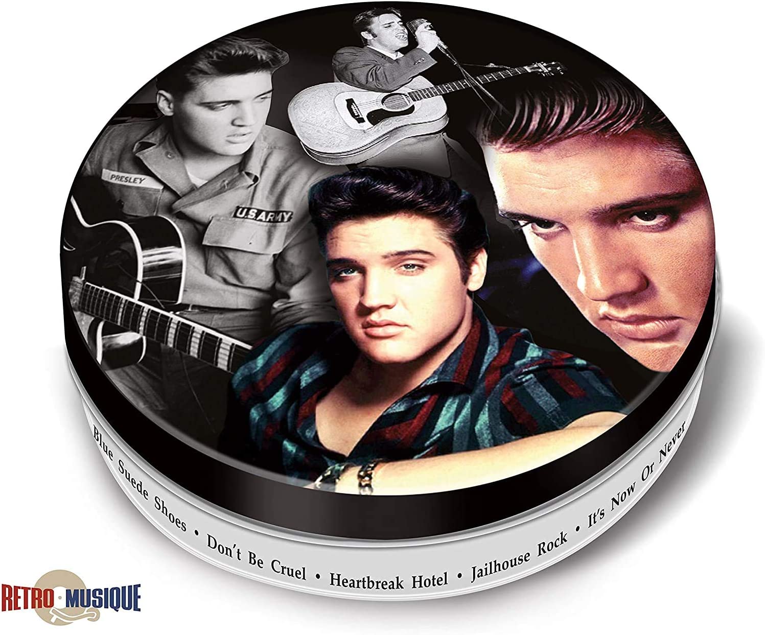 Elvis Presley - 8 Pieces Coaster Set With Real Vinyl Coasters - Retro Musique
