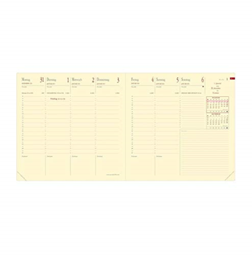 Executif Prestige, Kalender-Einlage: Mit Wochenkal