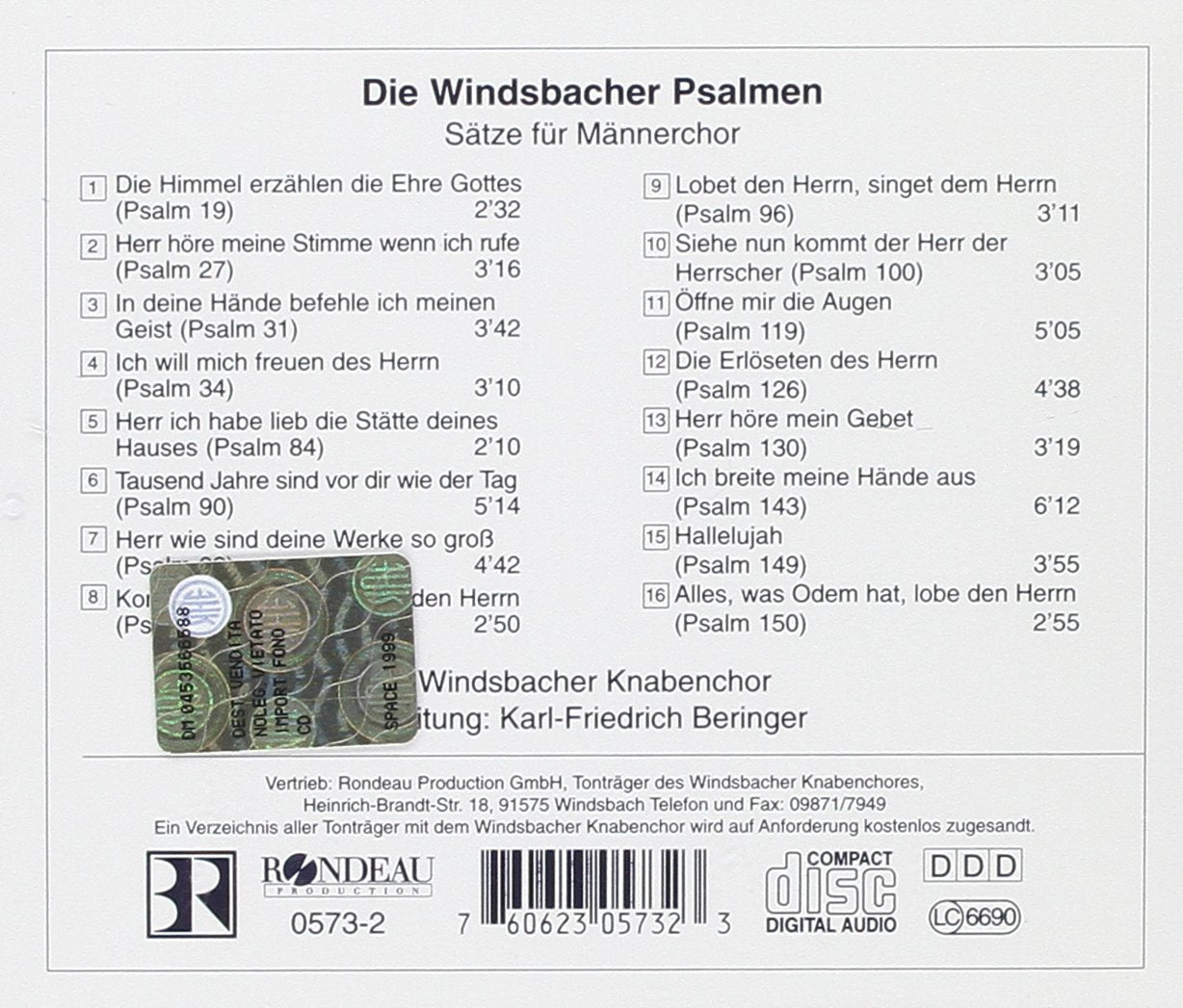 Windsbacher Psalmen Vol. 1