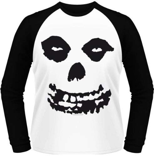 MISFITS - ALL OVER SKULL WHITE Long Sleeved Baseball Shirt Small