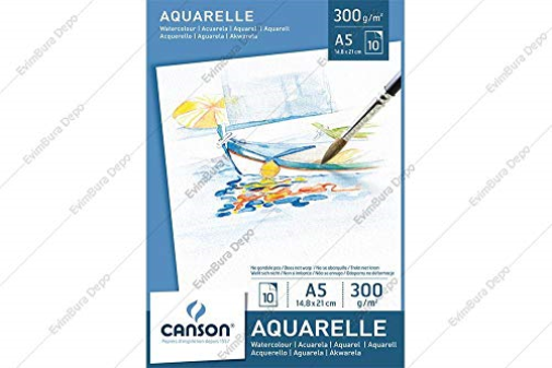 Canson 200005788 - Aquarellpapier, WeiB (A5, 14.8