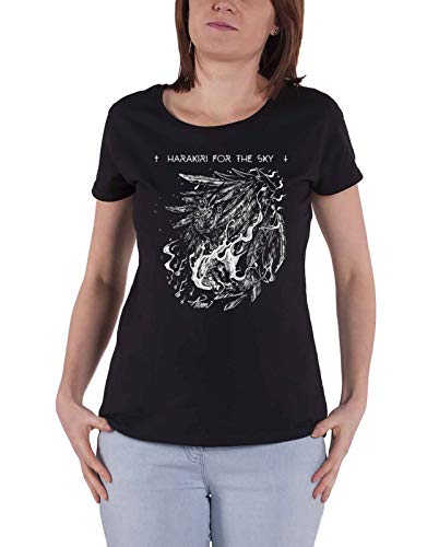HARAKIRI FOR THE SKY - ARSON WHITE BLACK T-Shirt, Girlie Womens: 12 - ARSON WHITE