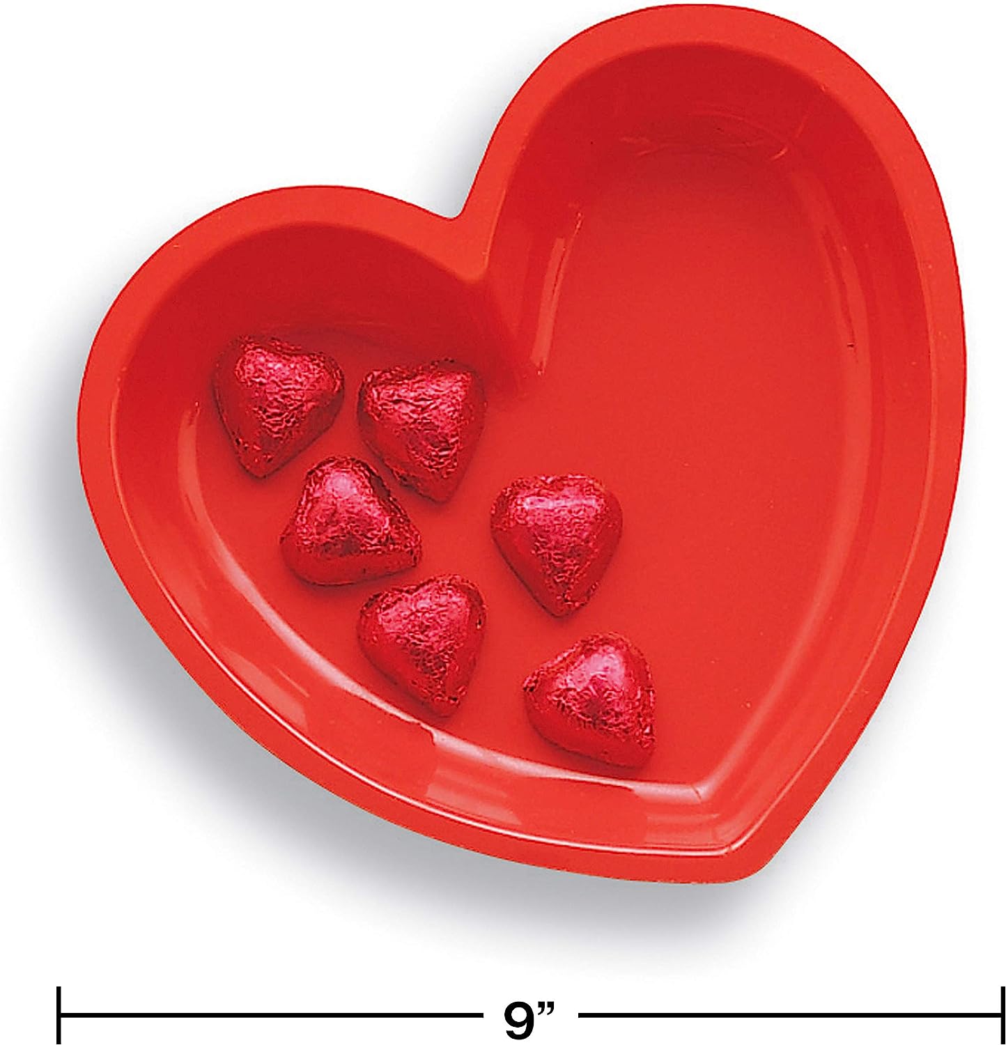 Creative Converting Red Heart Shaped Plastic Serving Tray