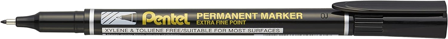 Pentel Extra Fine Permanent Marker 4pc Wallet Black