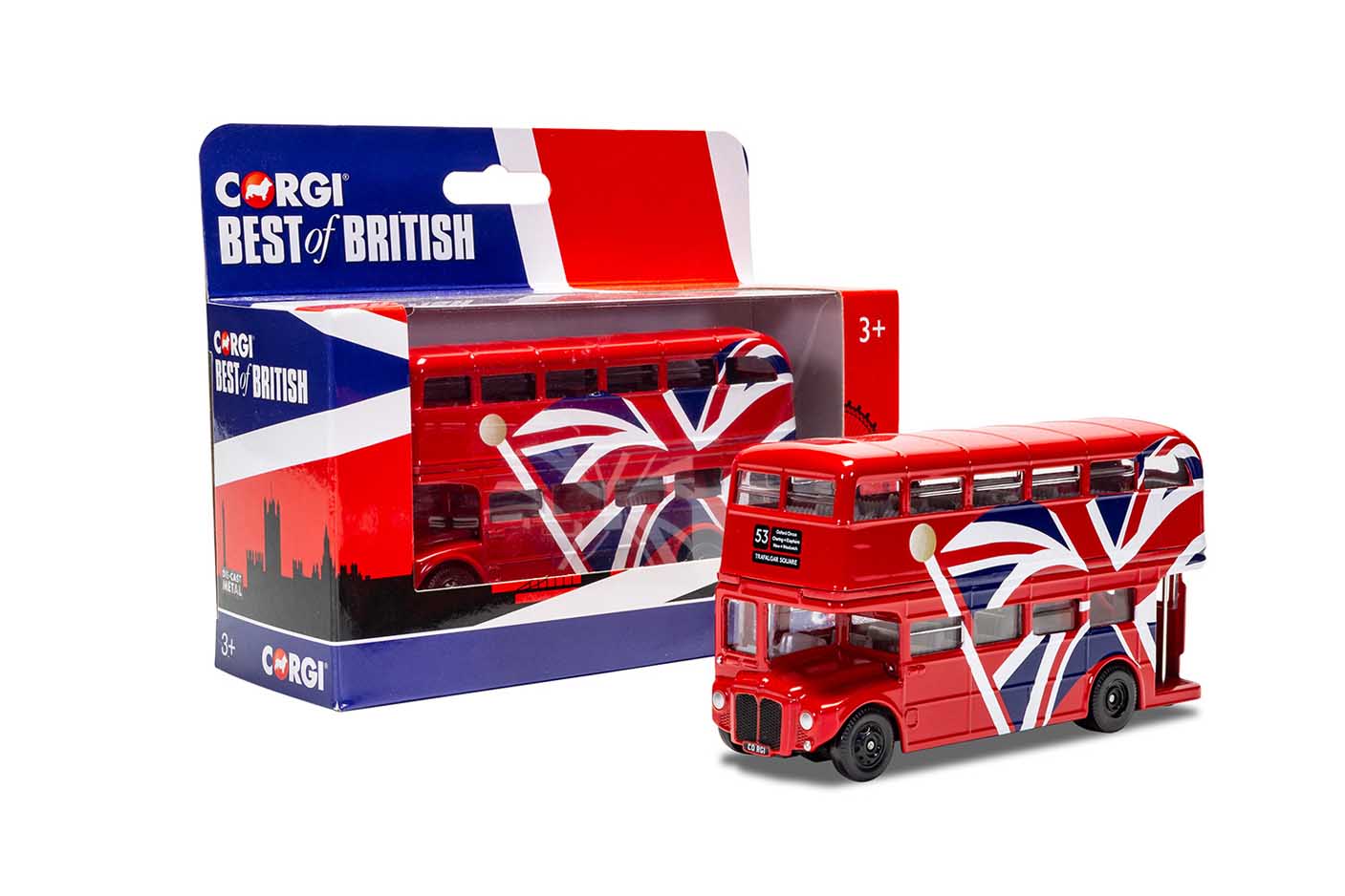 Best of British Londoner Bus, Union Jack, Schwarz