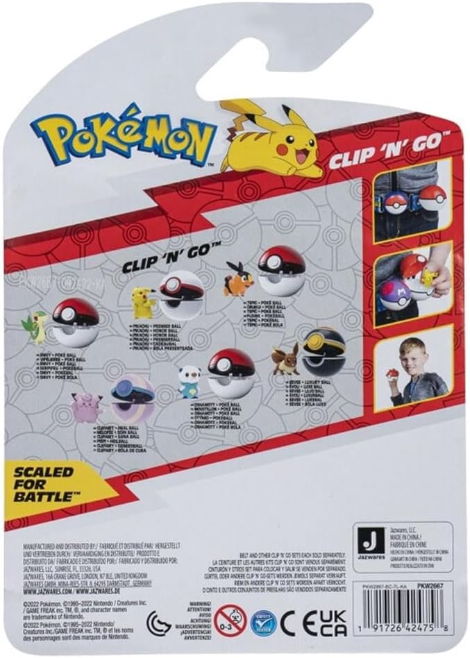 Pokemon Clip N Go Battle Feature Figure Set and Action Ready (Oshawott and Poke Ball) Oshawott und Poke Ball