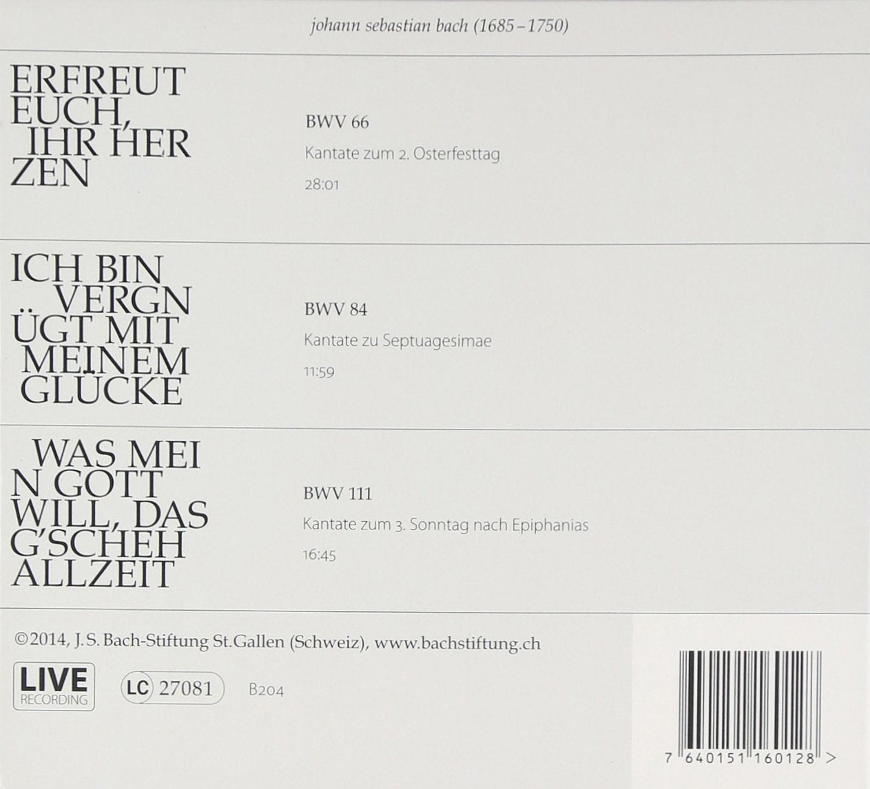 Bach Kantaten No°10